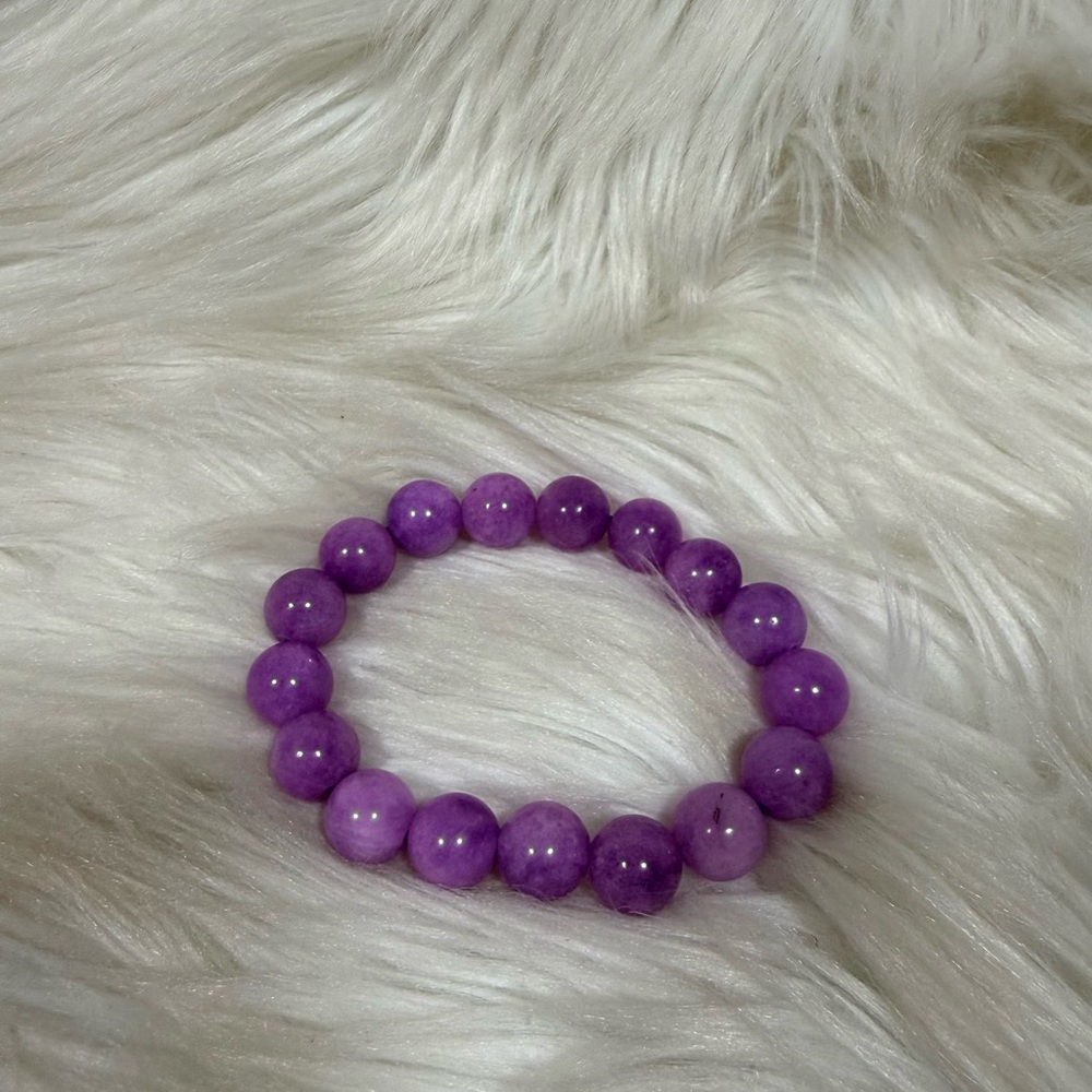 Genuine New Elegant 12mm Lavender Jade Bracelet